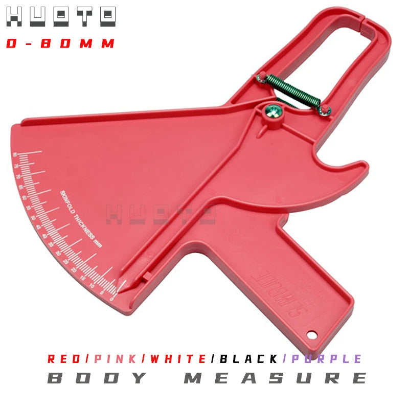 White Red Black Color 0-80mm Plicometro Slim Skinfold Caliper Plicometers Measure Body Fat Tester Keep Health Fitness 5pcs/lot