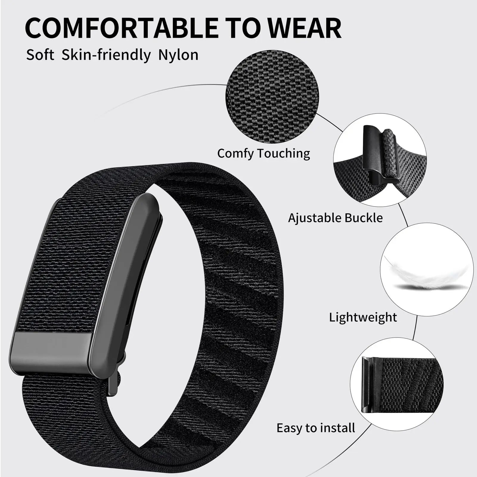 Stretchy Bands for Whoop 4.0 Adjustable Sport Comfort Nylon Elastic Braided Wristbands for Whoop 4.0 Wearable Health Fitness
