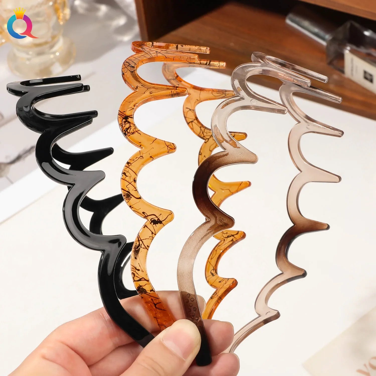 Fashion Wave Headbands for Women Solid Color Toothed Non-slip Hair Bands Girl Face Wash Sports Hairbands Hair Accessories