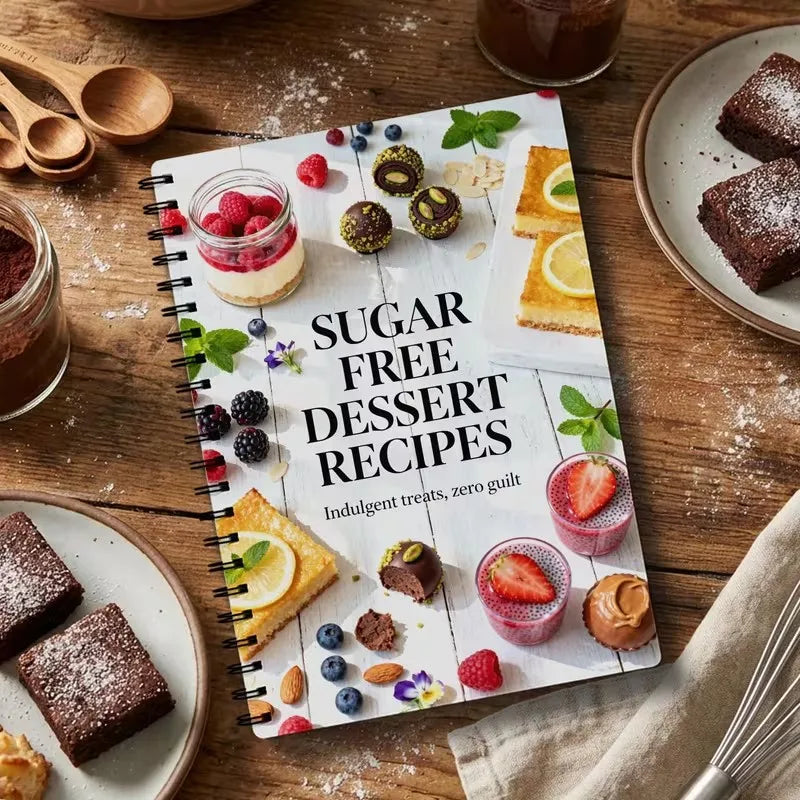 Bestseller, Health Fitness, Sugar Free Dessert Recipe Guide, Easy Sugar Free Snack Notebook, Notebook Weight Loss