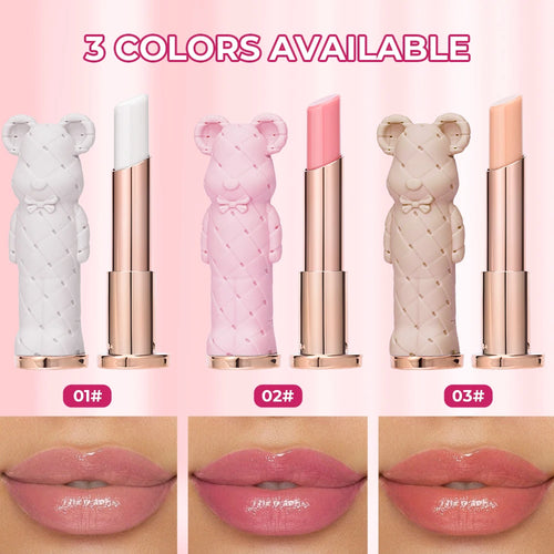 Beauty Glazed Bear Moisturizing Lipstick, Colored Lip Balm, Nourishing Lip Stick, Easy to Color, Watery