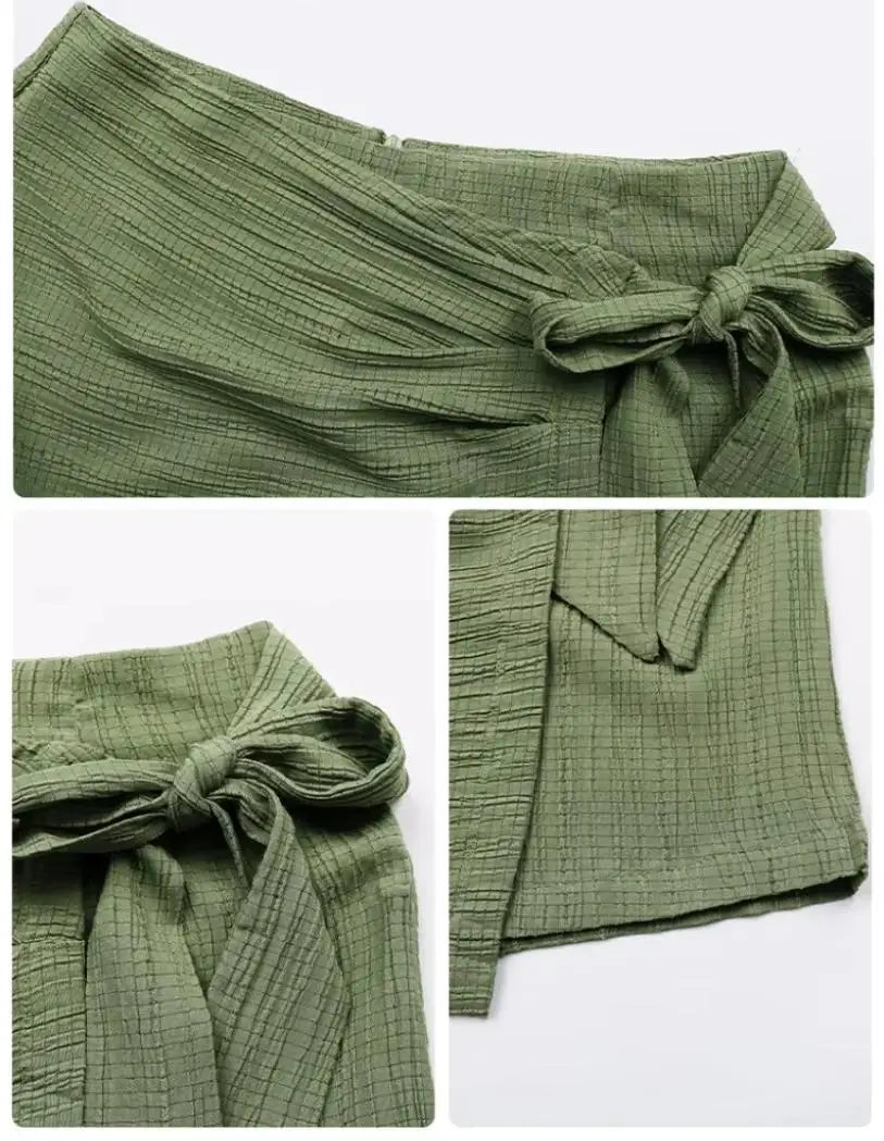 NewFashion Women's summer dress with tied bow elegant skirt pants, casual shorts, loose summer shorts