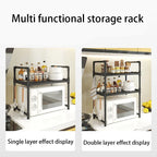 Kitchen Multi Purpose Storage Rack - Used For Microwave Ovens, Ovens, And Countertop Storage Racks With Hooks
