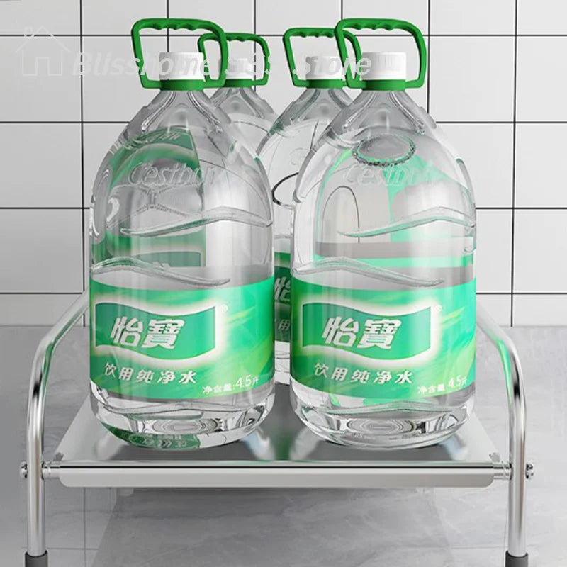 【S】Kitchen Stainless Steel Induction Cooker Rack Floor Mounted Multifunctional Shelf Gas Stove Support Kitchen Accessories