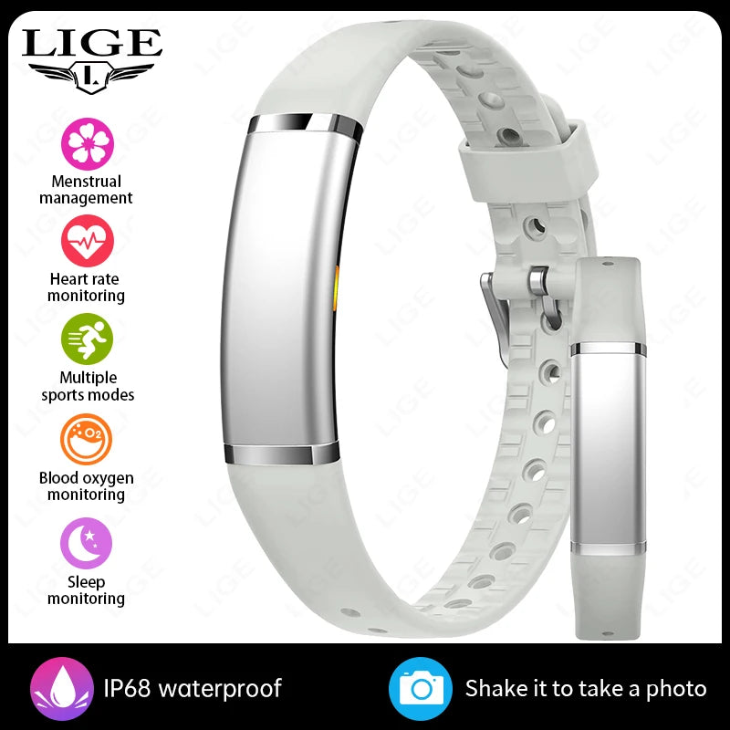 2026 LIGE New Smart Bracelet Women Health Fitness Tracker Ultra-thin Heart Rate Monitoring Wristband Original Man Sports Watches