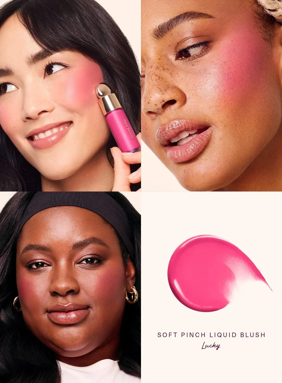 Rare Beauty Love Encourage Believe Virtue Hope Grateful Happy Joy Lucky Worth Blush Plump Seamless High-impact Weightless Makeup