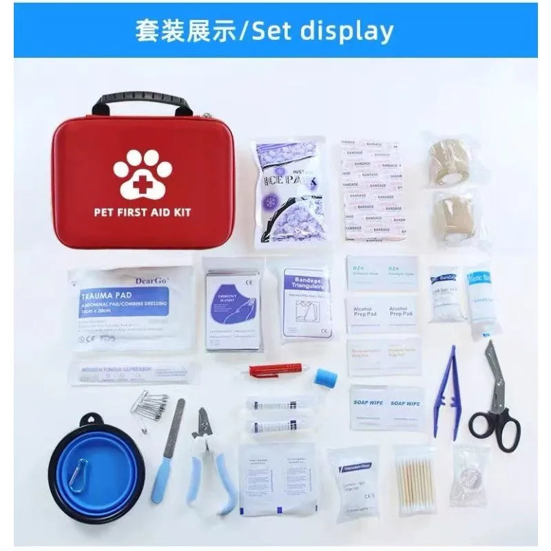 Premium Pet First Aid Kit Emergency Medical Supplies for Dogs Cat Home & Travel Safety Use Waterproof Emergency Kit