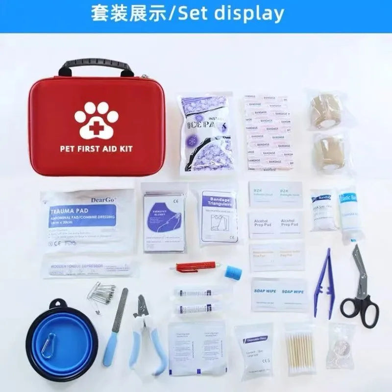 Premium Pet First Aid Kit Emergency Medical Supplies for Dogs Cat Home & Travel Safety Use Waterproof Emergency Kit