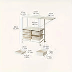 Kitchen Island Cart with 6 Drawers, Rolling Sideboard Cabinet, Dining Room Drawer Cart with Extended Desktop  Kitchen Furniture