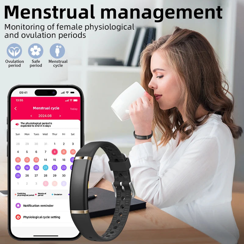 2026 LIGE New Smart Bracelet Women Health Fitness Tracker Ultra-thin Heart Rate Monitoring Wristband Original Man Sports Watches