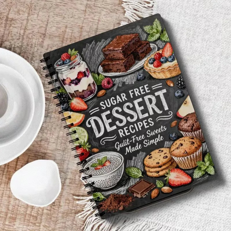 Bestseller, Health Fitness, Sugar Free Dessert Recipe Guide, Easy Sugar Free Snack Notebook, Notebook Weight Loss
