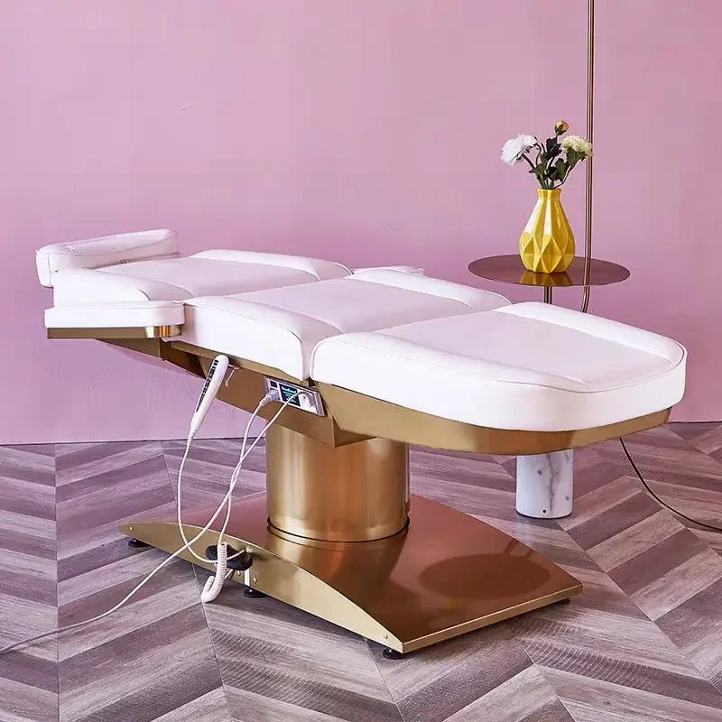 Beauty Salon 3 or 4 Motor Metal Base Beauty Bed with Manual and Remote Control