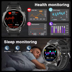 2025 New Military Outdoor Sport Smart Watch Men's 730 mAh Battery Waterproof GPS Satellite Positioning Health Fitness Smartwatch