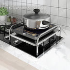 【S】Kitchen Stainless Steel Induction Cooker Rack Floor Mounted Multifunctional Shelf Gas Stove Support Kitchen Accessories
