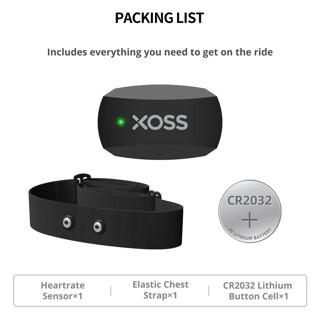 XOSS X2 Chest Strap Heart Rate Sensor Monitor Bluetooth ANT+ Wireless Health Fitness Smart Bicycle Sensor