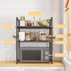 Kitchen Multi Purpose Storage Rack - Used For Microwave Ovens, Ovens, And Countertop Storage Racks With Hooks