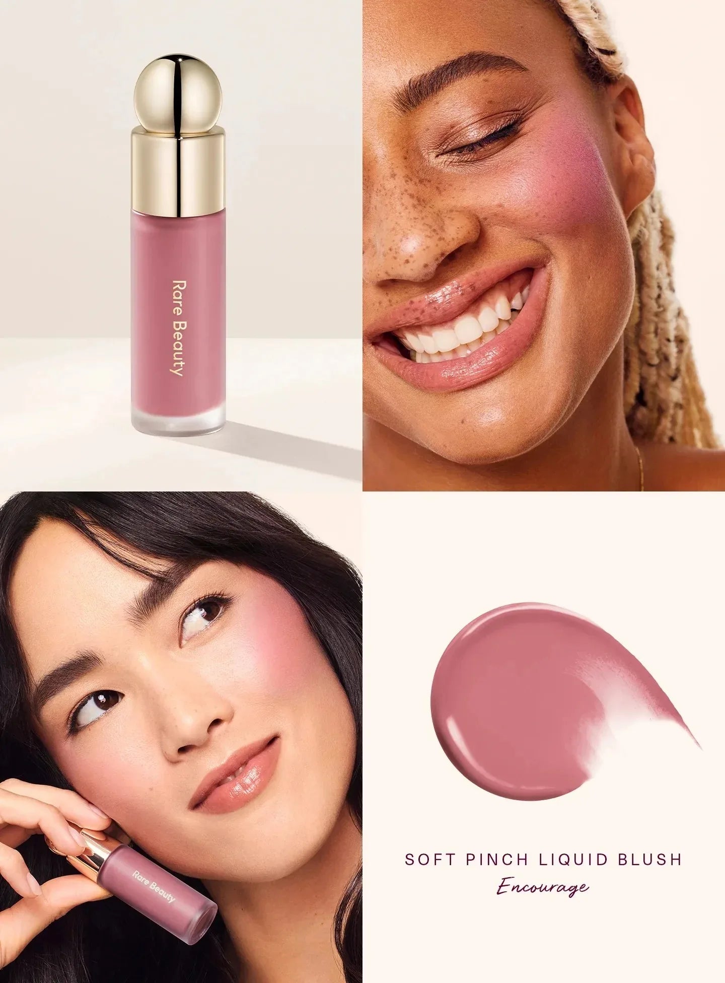 Rare Beauty Love Encourage Believe Virtue Hope Grateful Happy Joy Lucky Worth Blush Plump Seamless High-impact Weightless Makeup