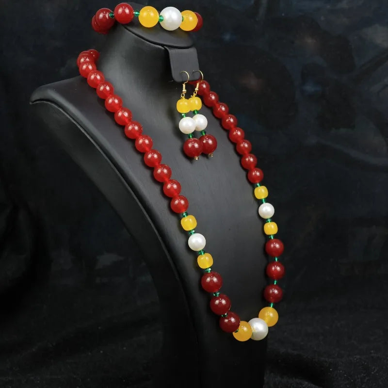 Fashion temperament red suit, trendy personalized jewelry