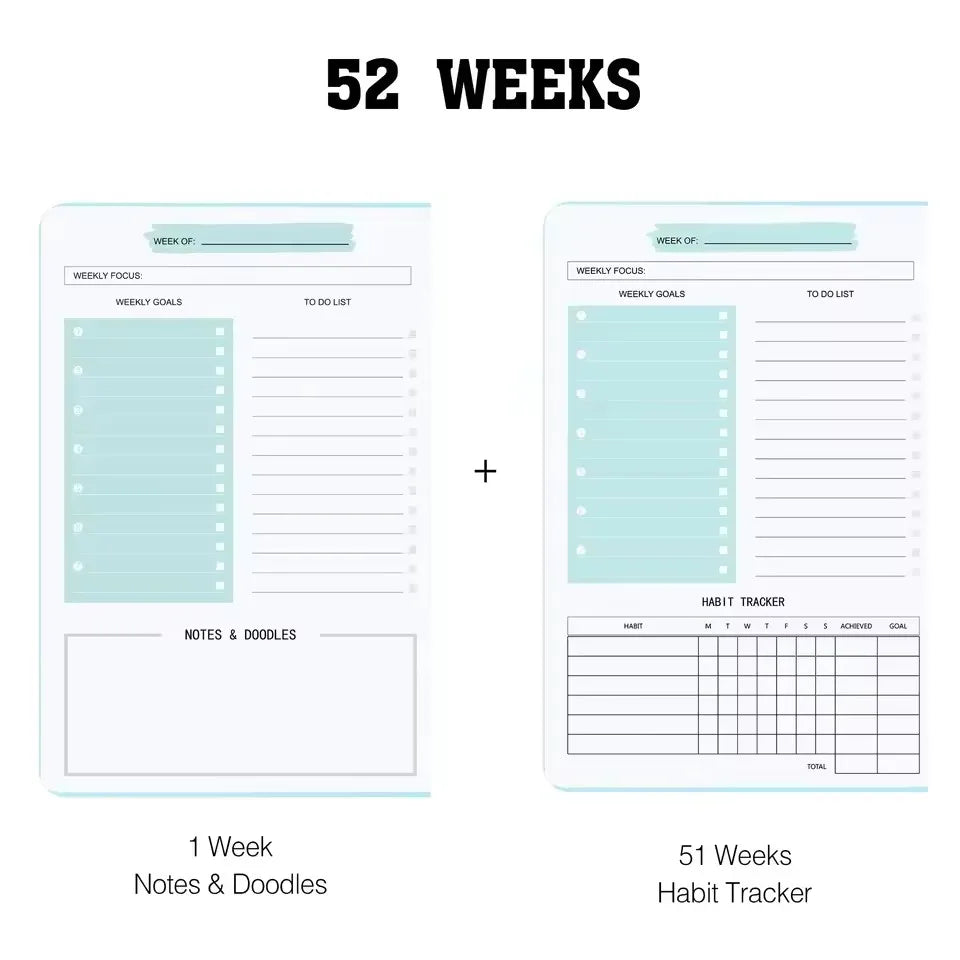 2026 Daily Planner 300 Sheets | Mental Health Fitness Tracker Goal Diary for Students & Teachers (School/Office Stationery)