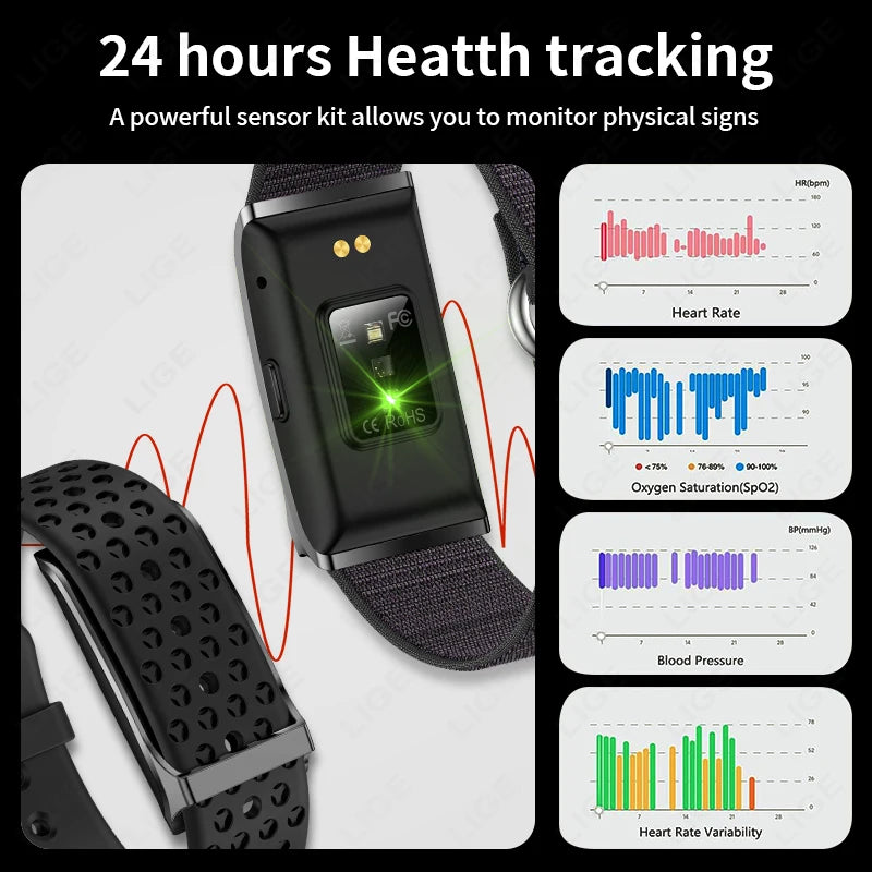 LIGE 2025 New Smart Watch Men Health Fitness Track Screenless Smart Wristband Wearable Sport Bracelet 1ATM Waterproof Smartwatch